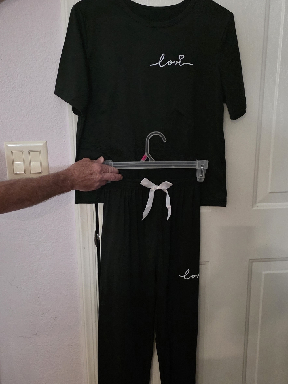 NWT- Sm Black 'Love' Two-Piece Loungewear Set
